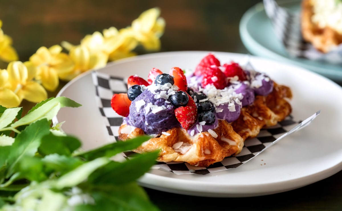 Vegan Ube Mochi Waffles 1 new ham shop